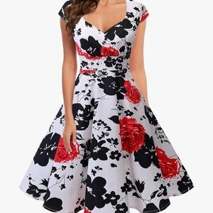 Bbonlinedress Women Short 1950s Retro Vintage Cocktail Party Swing Dresses